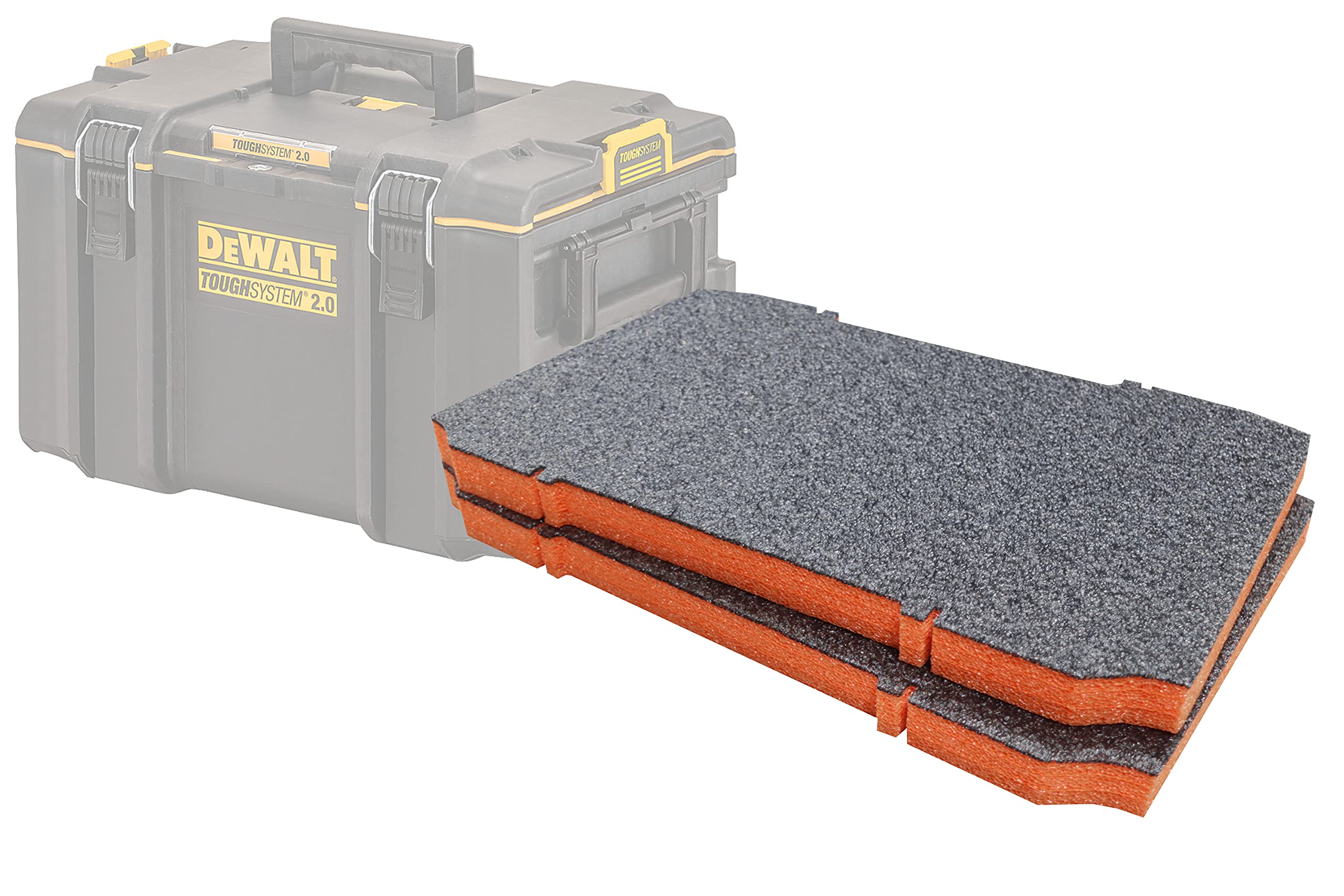 Shadow Foam Dewalt Toughsystem 2.0 Toolbox Foam Insert Cut And Peel Foam (Orange 30mm) from B&Q