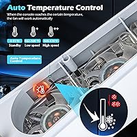 Vista 2 de Cooling Fan for PS5 Accessories, Upgraded Auto Temperature Control for PS5 Cooling Fan with 3 Blue LED Light, USB 3.0 Hubs, Efficient for PS5 Cooler