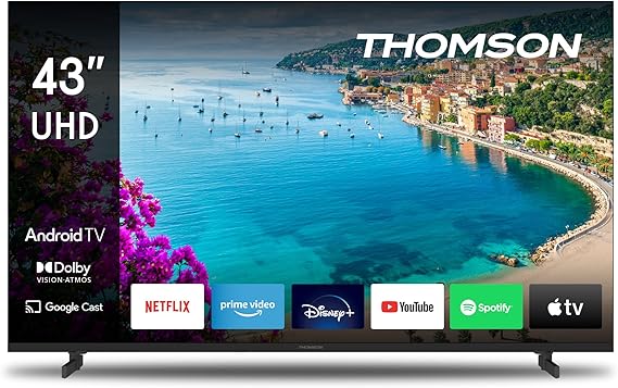 THOMSON 43 Pouces (109 cm) UHD Télé Smart Android TV – 43UA5S13-2023