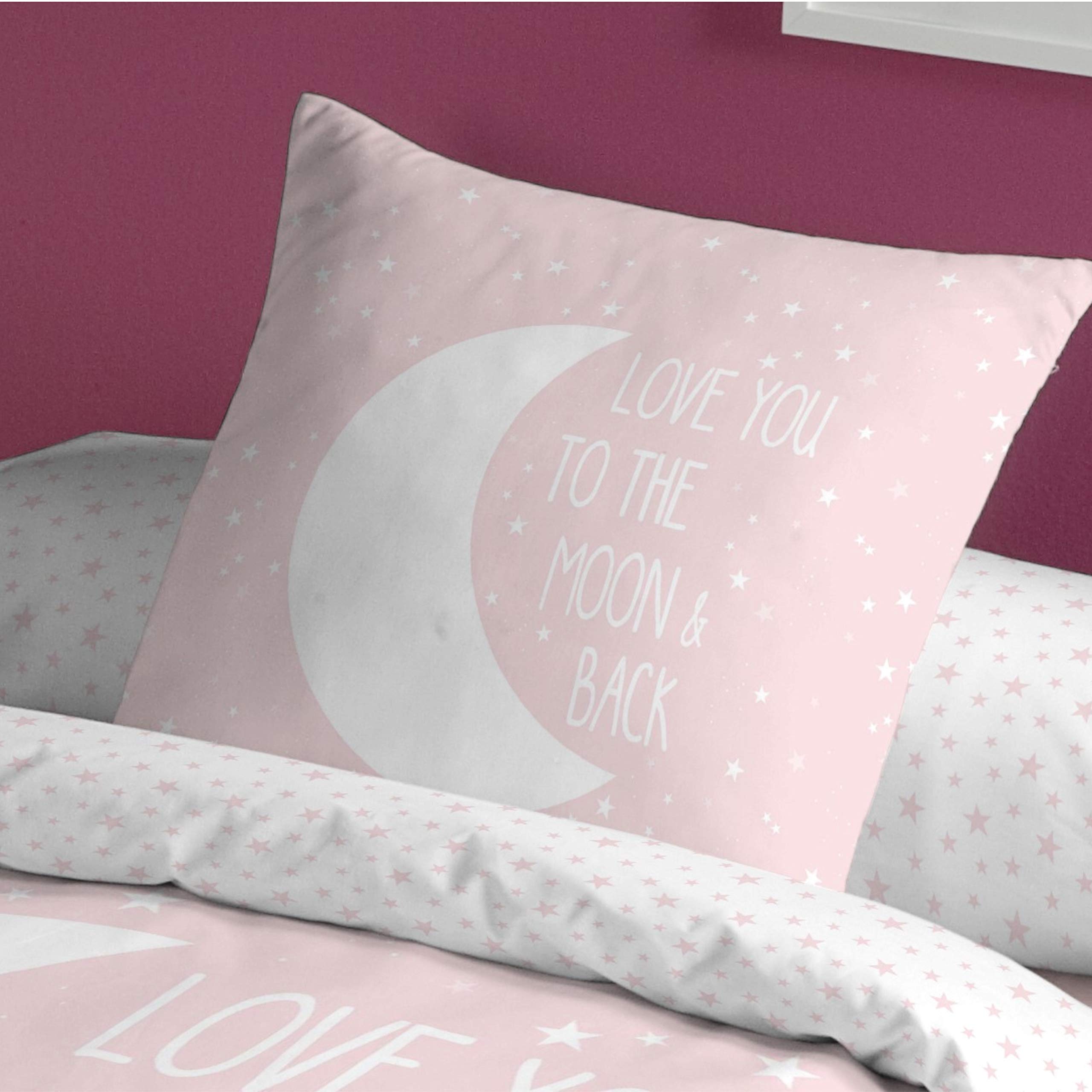 Funda Nordica Infantil/Juvenil Reversible Moon Pink Cama de 90