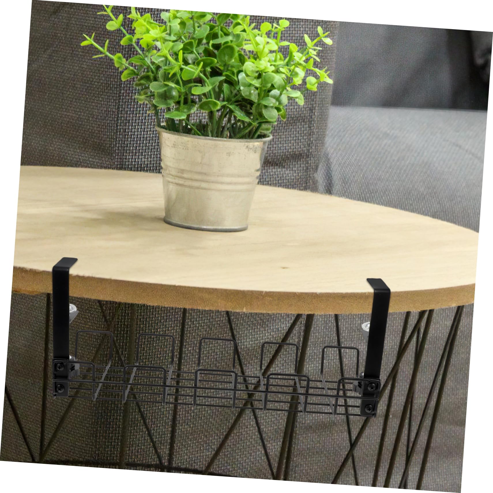 EXCEART Organisateur de Câbles Multifonctionnel sous Bureau pour Bureau Moderne Support en Fil Métallique Robuste pour Rangement Multiprises et Gestion Câble Noir Usage Domestique Professionnel