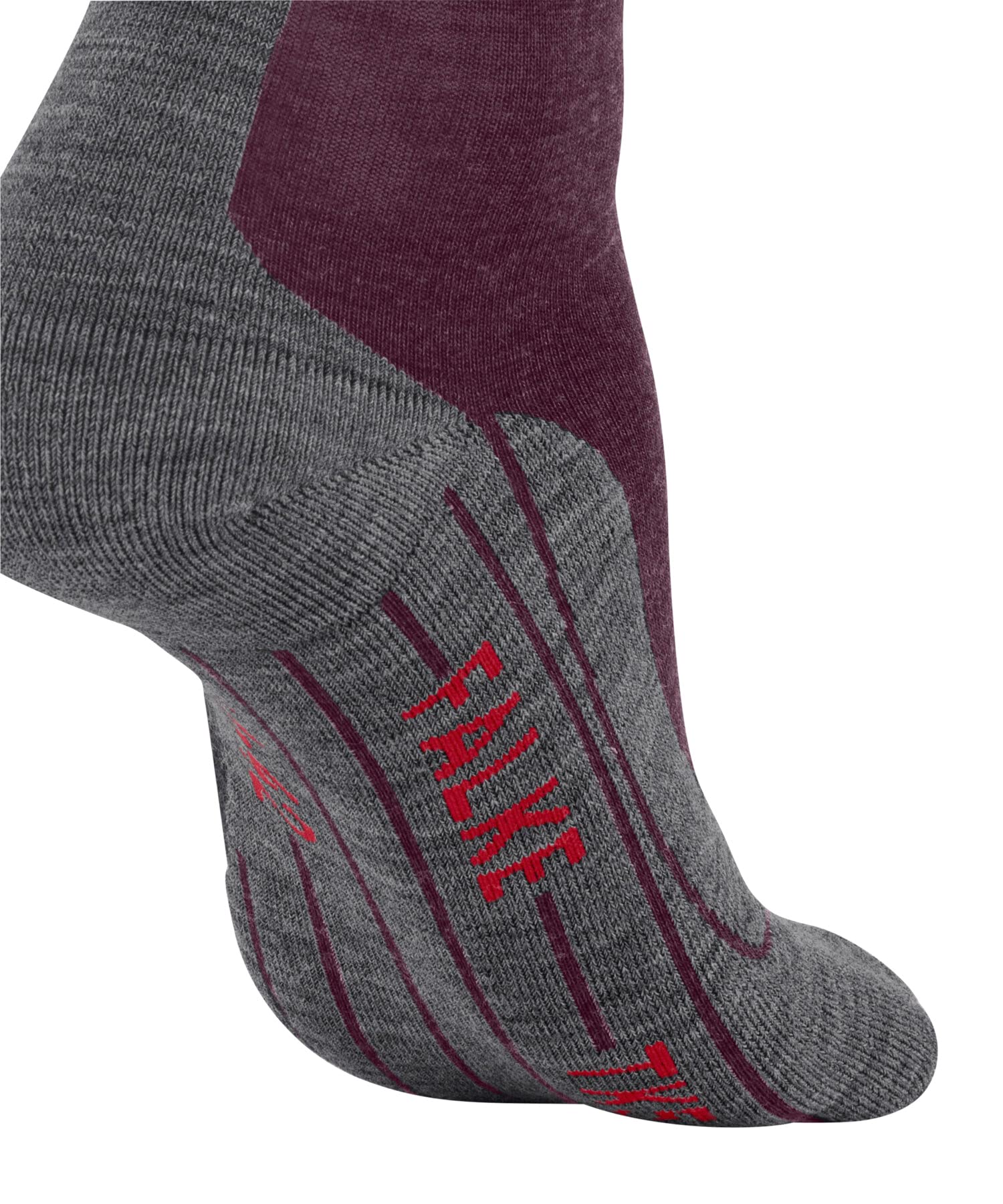 FALKE Kobiety Skarpety do wędrówek TK5 Wander W So Wełna przeciw pęcherzom cienkie 1 Para, Czerwony Grape Wine 8213, 37-38