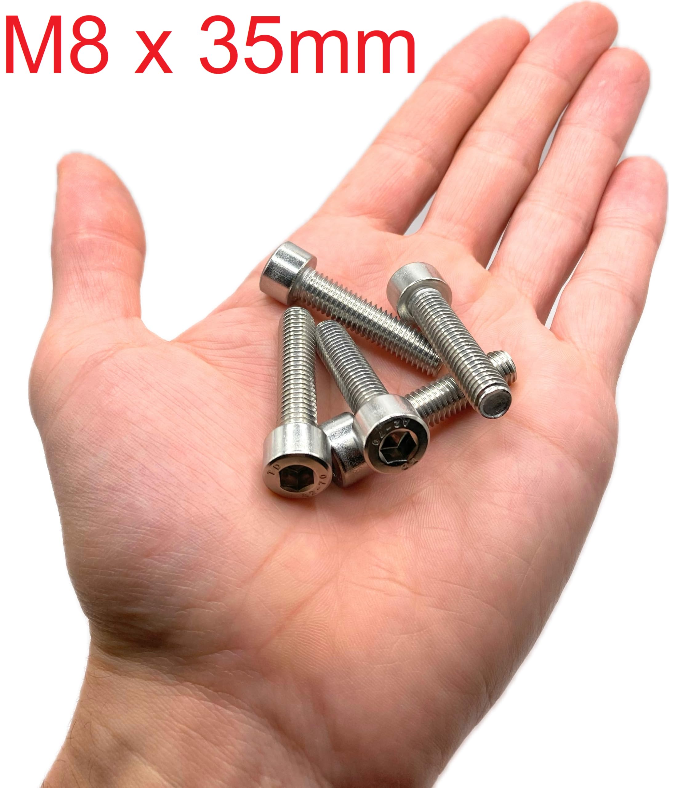 Screws Stainless Steel M8 x 35 mm Cylinder Head BTR Diameter 8 x 35 mm, A2 stainless steel, M8 x 35mm - Image 2