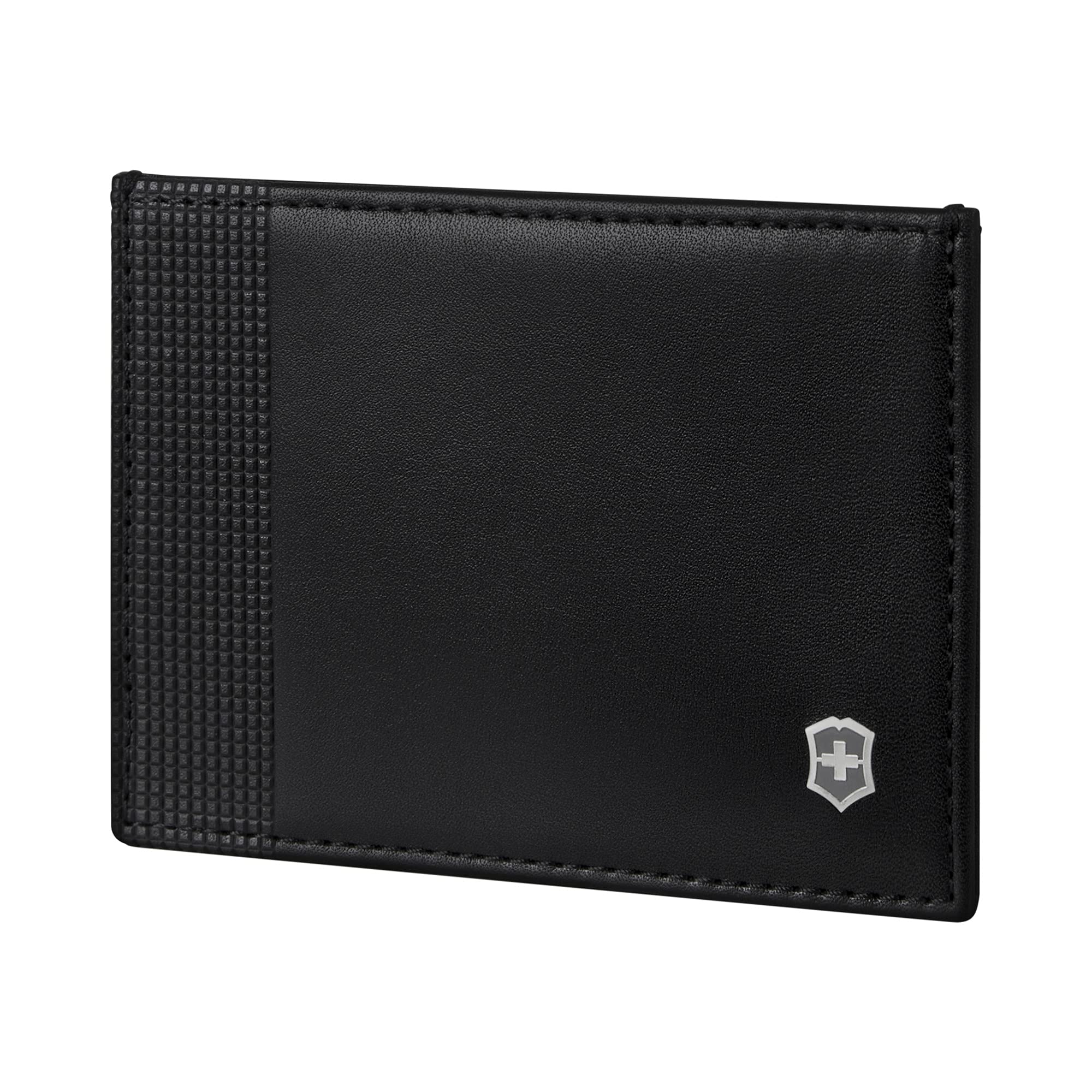 Victorinox Altius Alox Slim Card Case, Tarjetero de Piel con protección RFID, Mujer/Hombre, con Compartimentos para Tarjetas y Compartimentos Laterales, Negro
