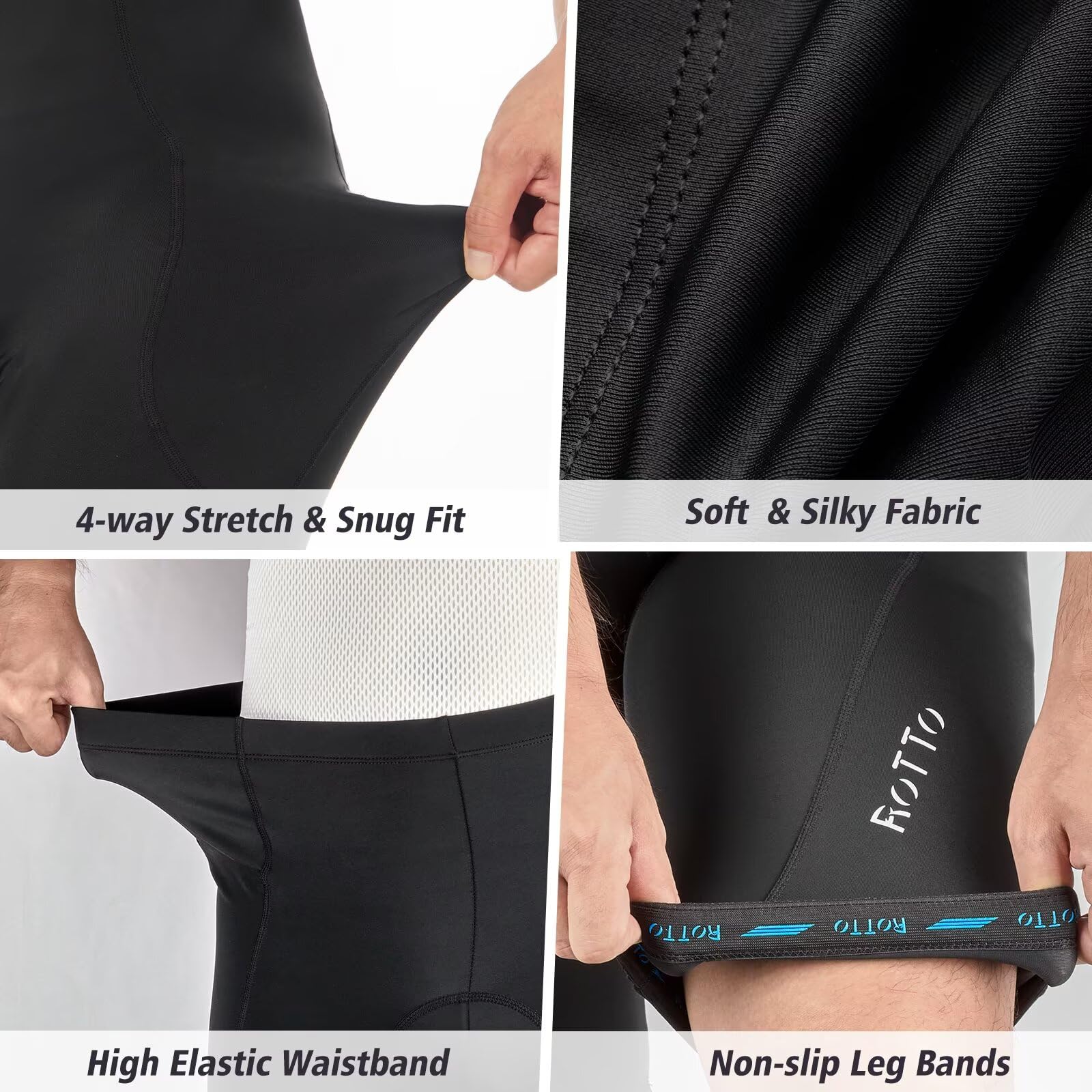 ROTTO Radlerhose Herren Fahrradhose Kurz Radhose Gepolstert Gemütlich stoßfeste