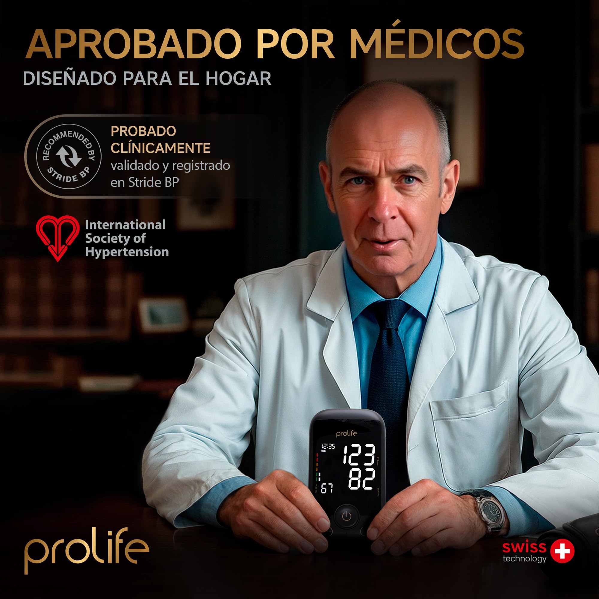 Prolife PA5 Comfort AF – Tensiómetro de Brazo Digital con Detección AFib Smart, Medidor de Tensión Arterial Preciso con Manguito Universal y Adaptador