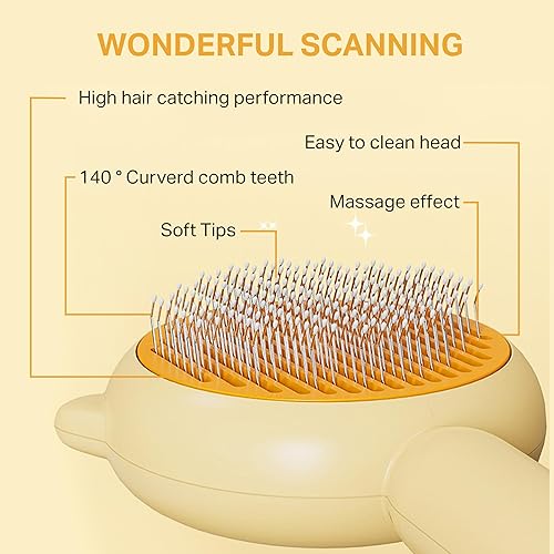 Miniatura 4 de Nueva versión de cepillo deslizante autolimpiante para el aseo de gatos y perros, removedor de pelo de mascotas desmontable para abrigos largos y de