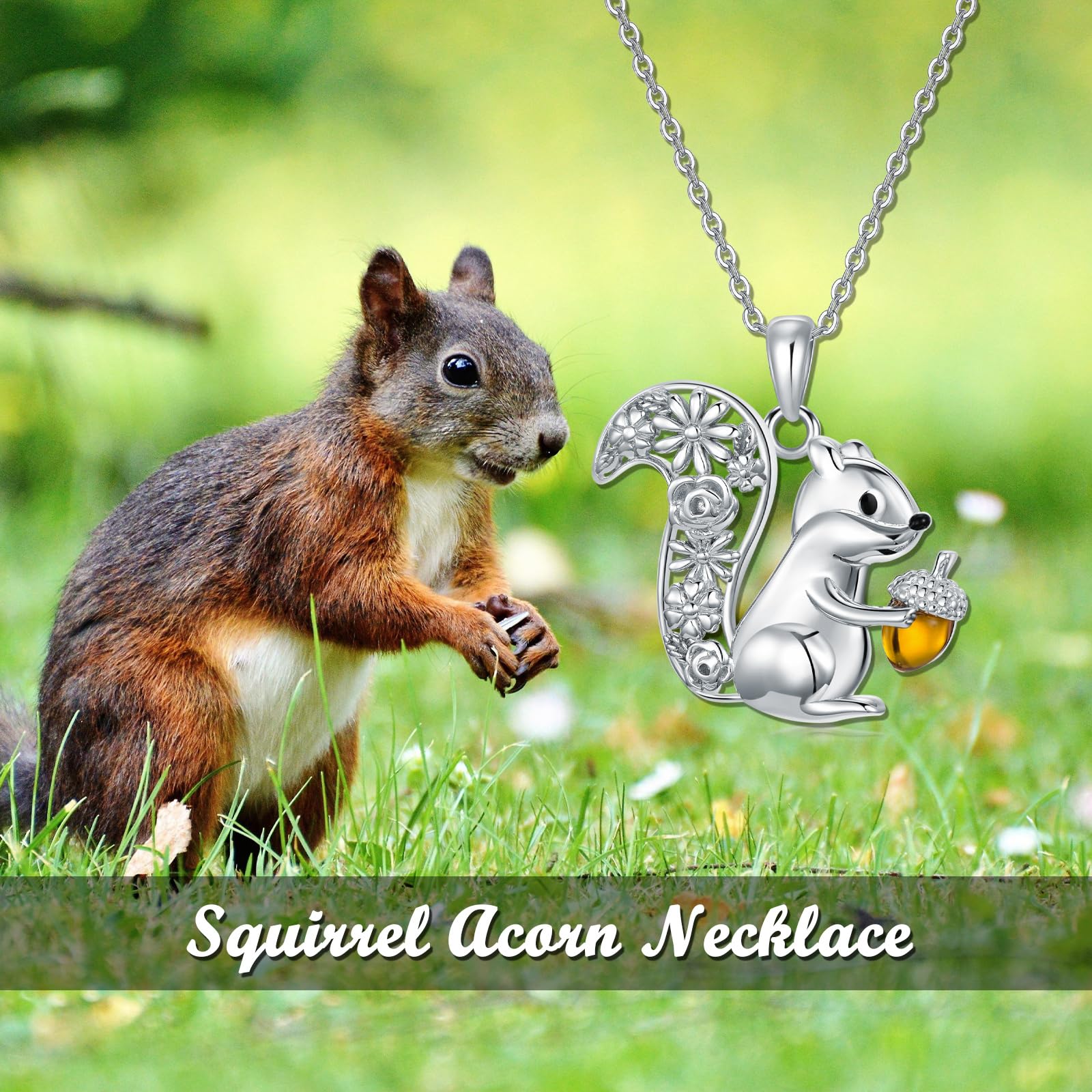 ONEFINITY Kolibri/Panda/Eule/Eichhörnchen/Pfau/Waschbär Kette 925 Sterling Sliver Tier Anhänger Kolibri Schmuck Geschenk für Damen