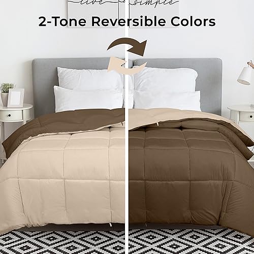 Miniatura 3 de ROYALE Edredón tamaño matrimonial, edredón alternativo para todas las estaciones, edredón acolchado ligero con pestañas en las esquinas, edredón