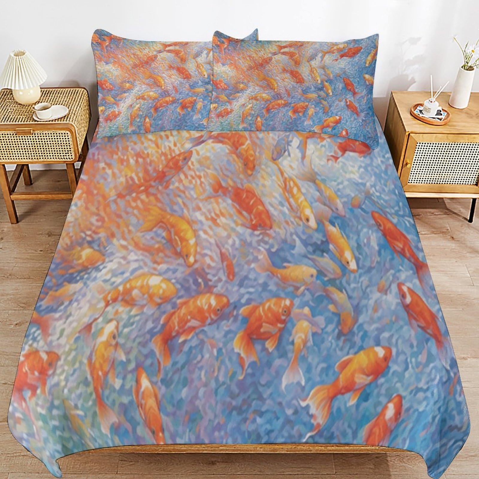 Parure de lit enfant 3 pièces motif dessin animé housse de couette 220x240 en microfibre douce