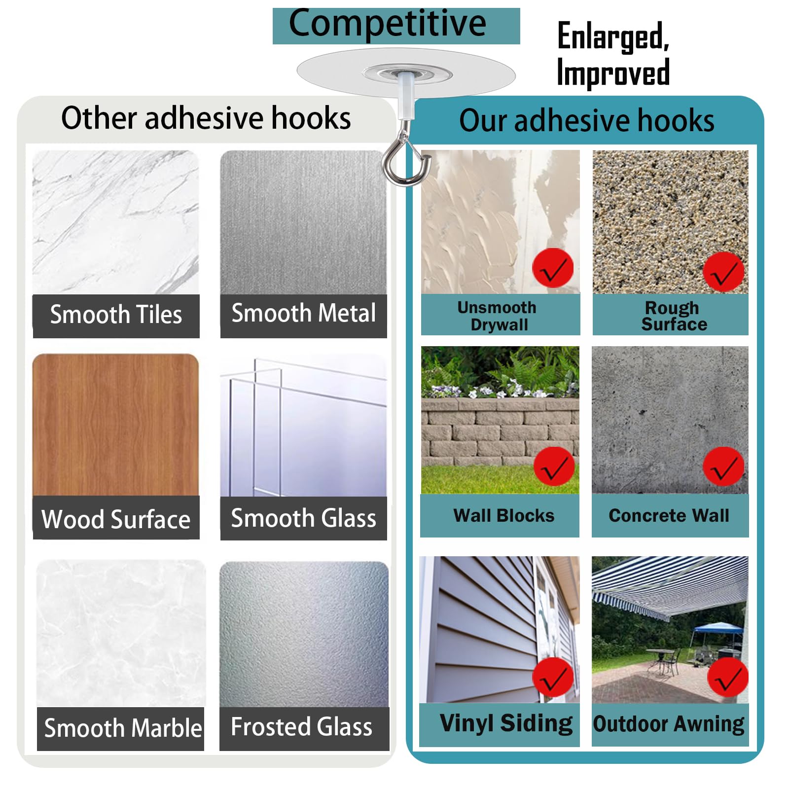 No Hole Ceiling Hooks - Easy Self Adhesive -3