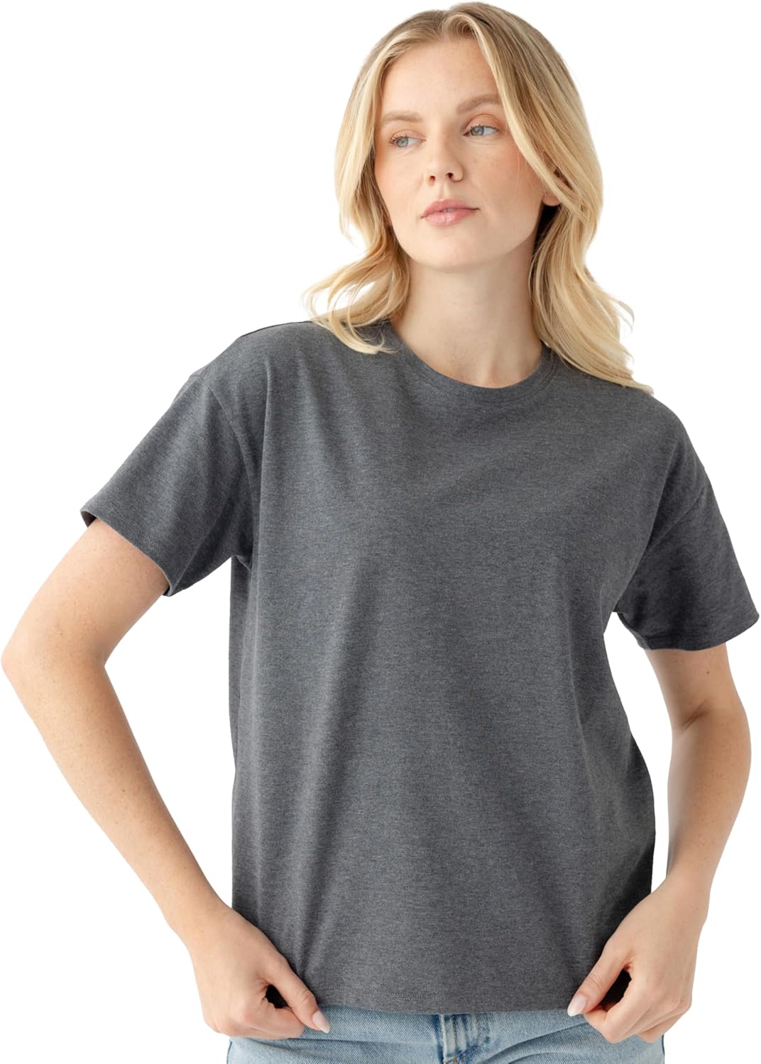 Cozy Earth - Women’s All Day Tee 100% Cotton T-Shirt - Relaxed Fit - Soft & Breathable