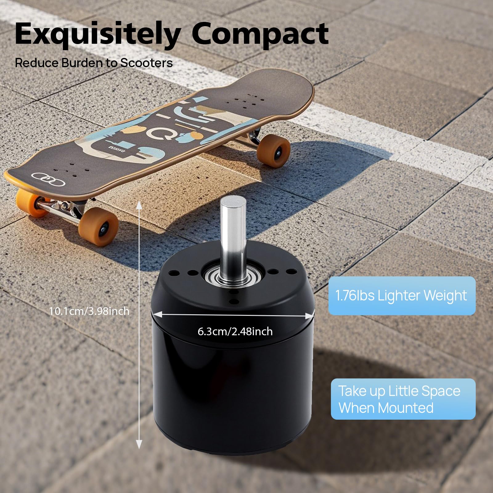 Electric Skateboard Brushless Motor, C6374 170KV Efficience Brushless Sensored Motor for Balancing Scooters Electric Skateboards