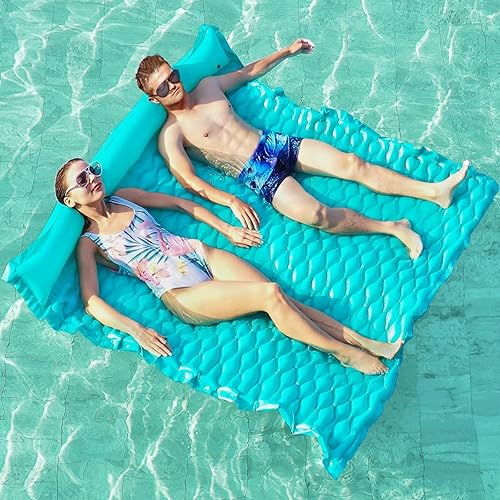 Jasonwell Flotadores flotantes para piscina, flotador inflable gigante para piscina, balsa de lago, tapete de agua flotante para piscina, tumbona,
