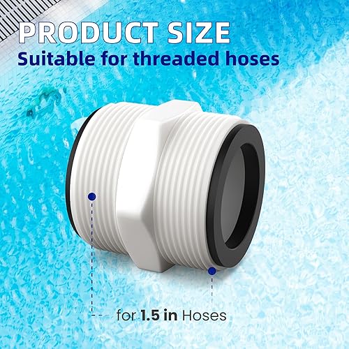 Miniatura 9 de Conector de manguera dividido para piscina compatible con bomba de natación Intex Coleman de 1.5 pulgadas, extensor de manguera de piscina con