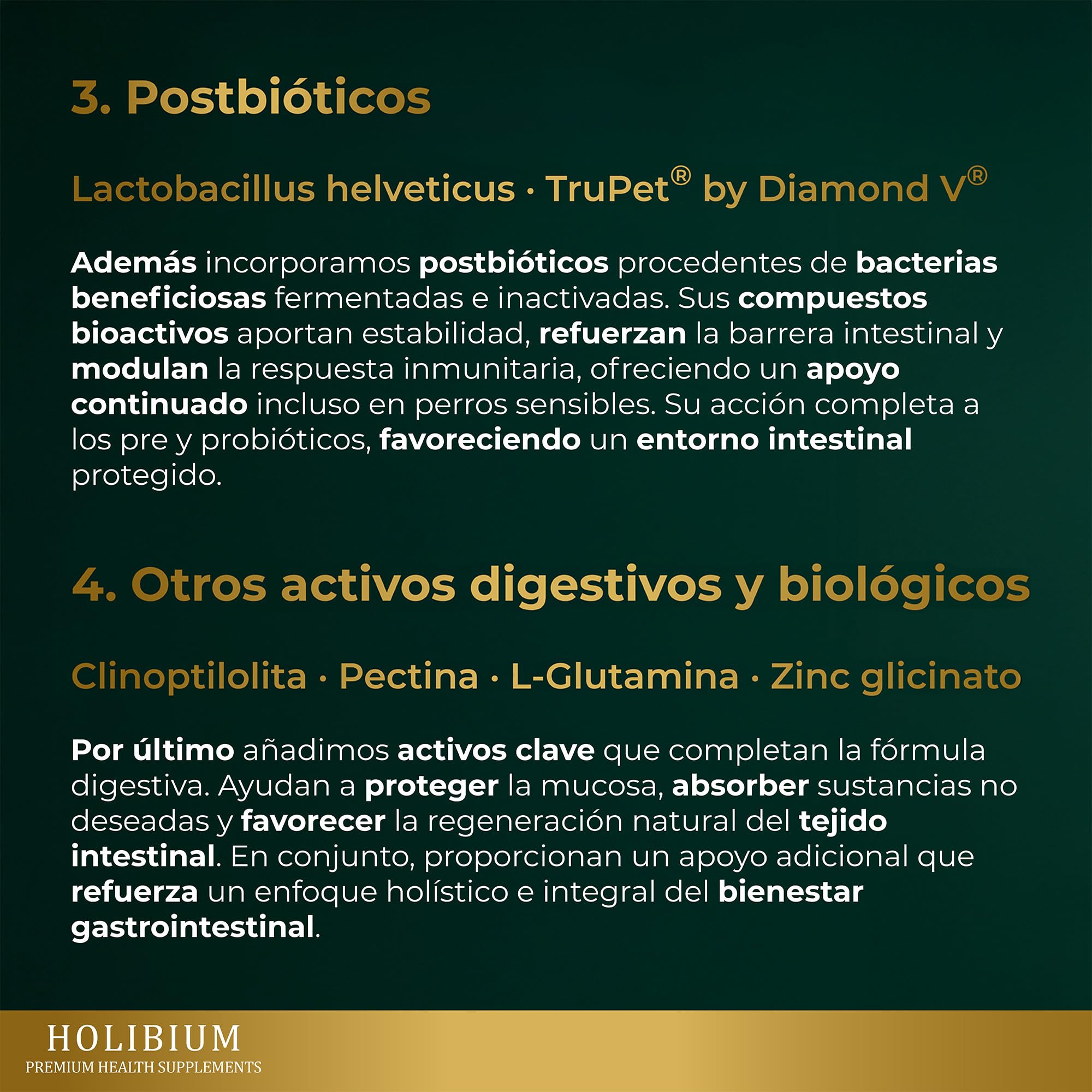 HOLIBIUM Probioticos Perros, 120 uds, Prebióticos, Postbióticos y Probióticos Naturales, Mejora Digestión, Diarrea y Heces Blandas, Suplemento Digestivo Canino para la Flora Intestinal, Sabor Pollo — view 6