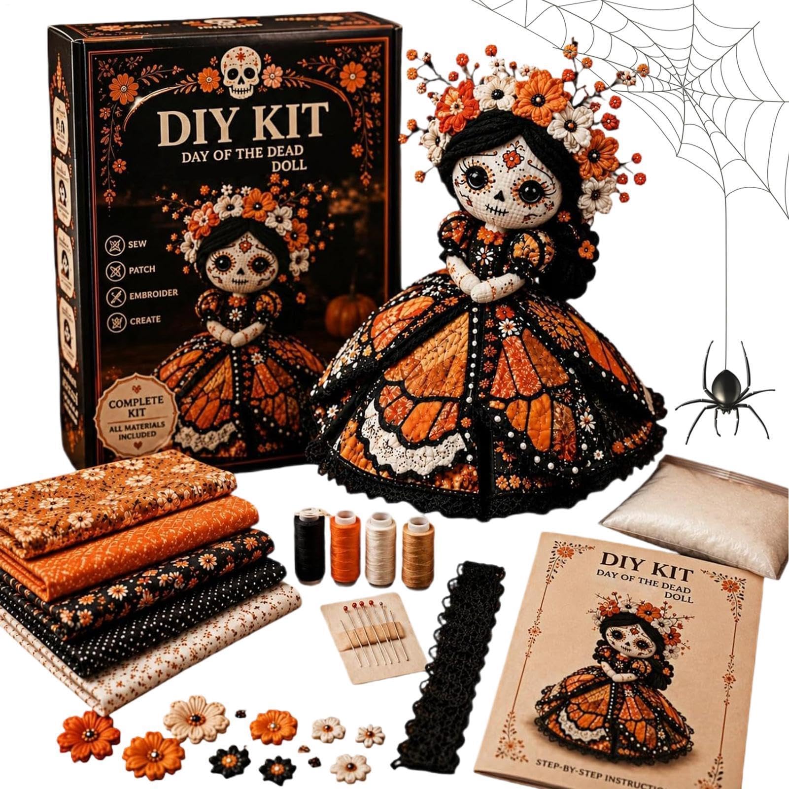 Spooky Cute Day of the Dead Patchworks Doll DIY Sewing Kit