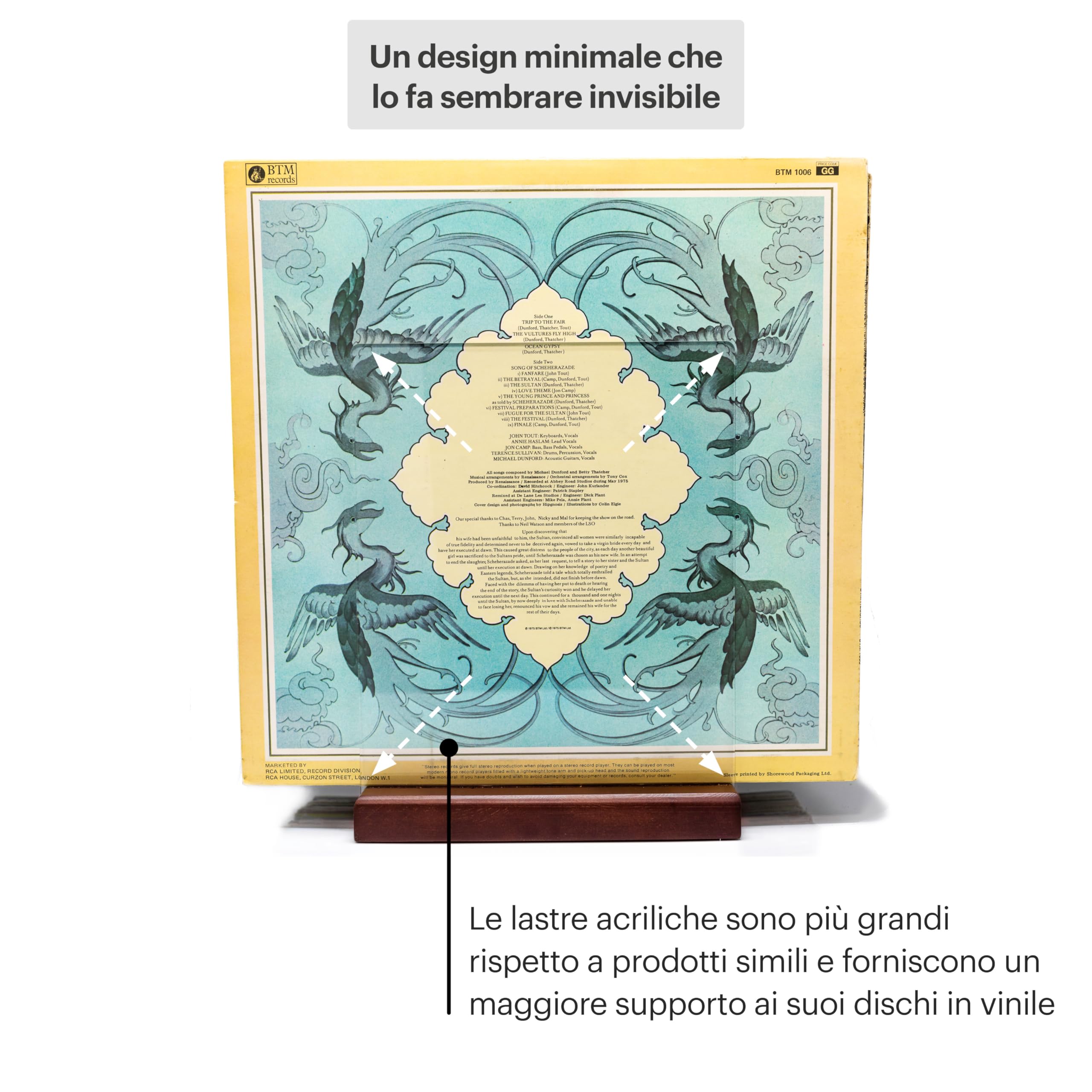 Portadischi In Vinile - Un Portadischi Dal Design Minimale - Capacità Di 60 Lp - Completa Qualsiasi Arredamento (Marrone)