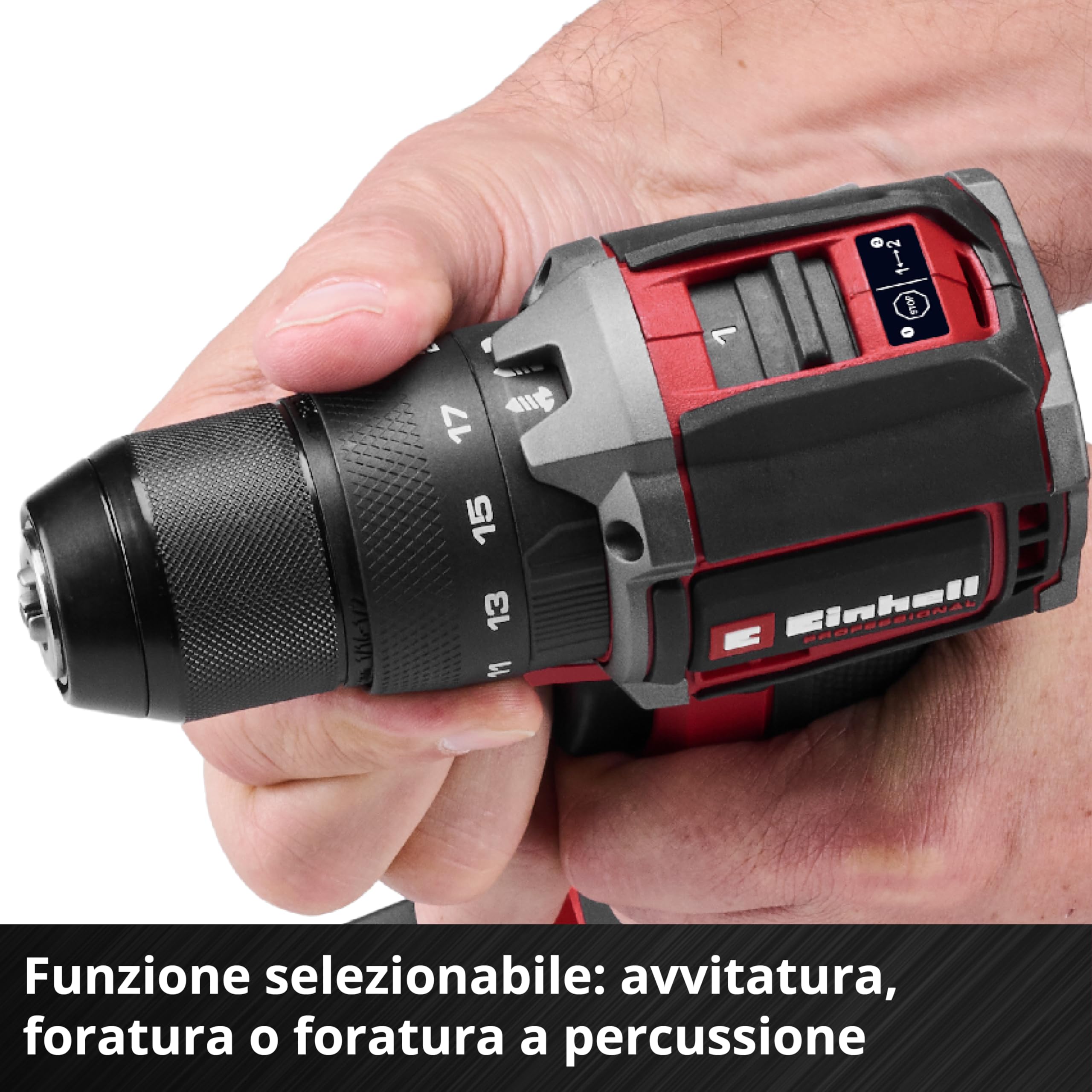 Einhell Professional trapano a percussione a batteria TP-CD 18/50-C Li-i BL - Solo Power X-Change (18 V, Brushless, 50 Nm, anti-kickback, mandrino 13 mm, senza batteria)