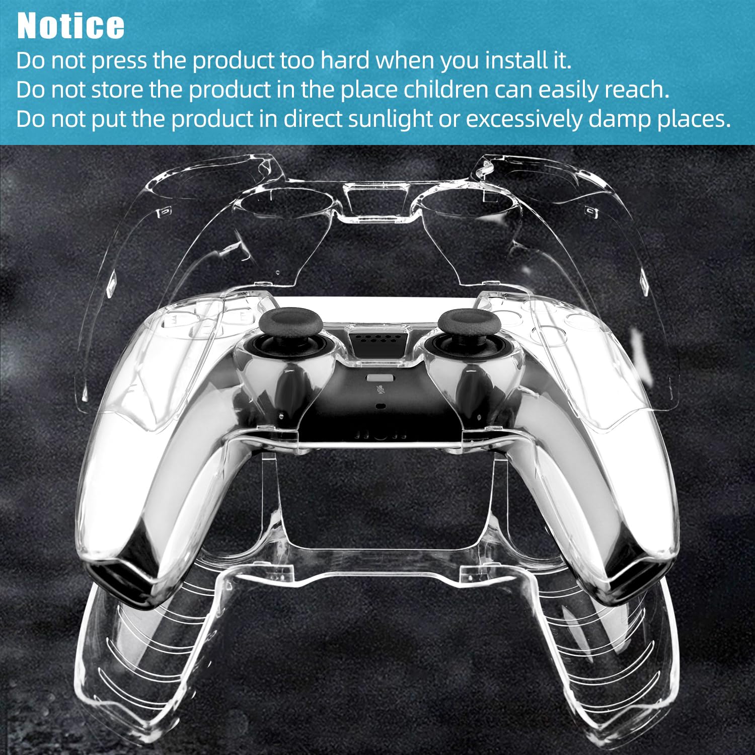 OSTENT Carcasa Protectora de Cristal Transparente Duro, Funda de Piel para Sony PS5 DualSense Wireless Controller