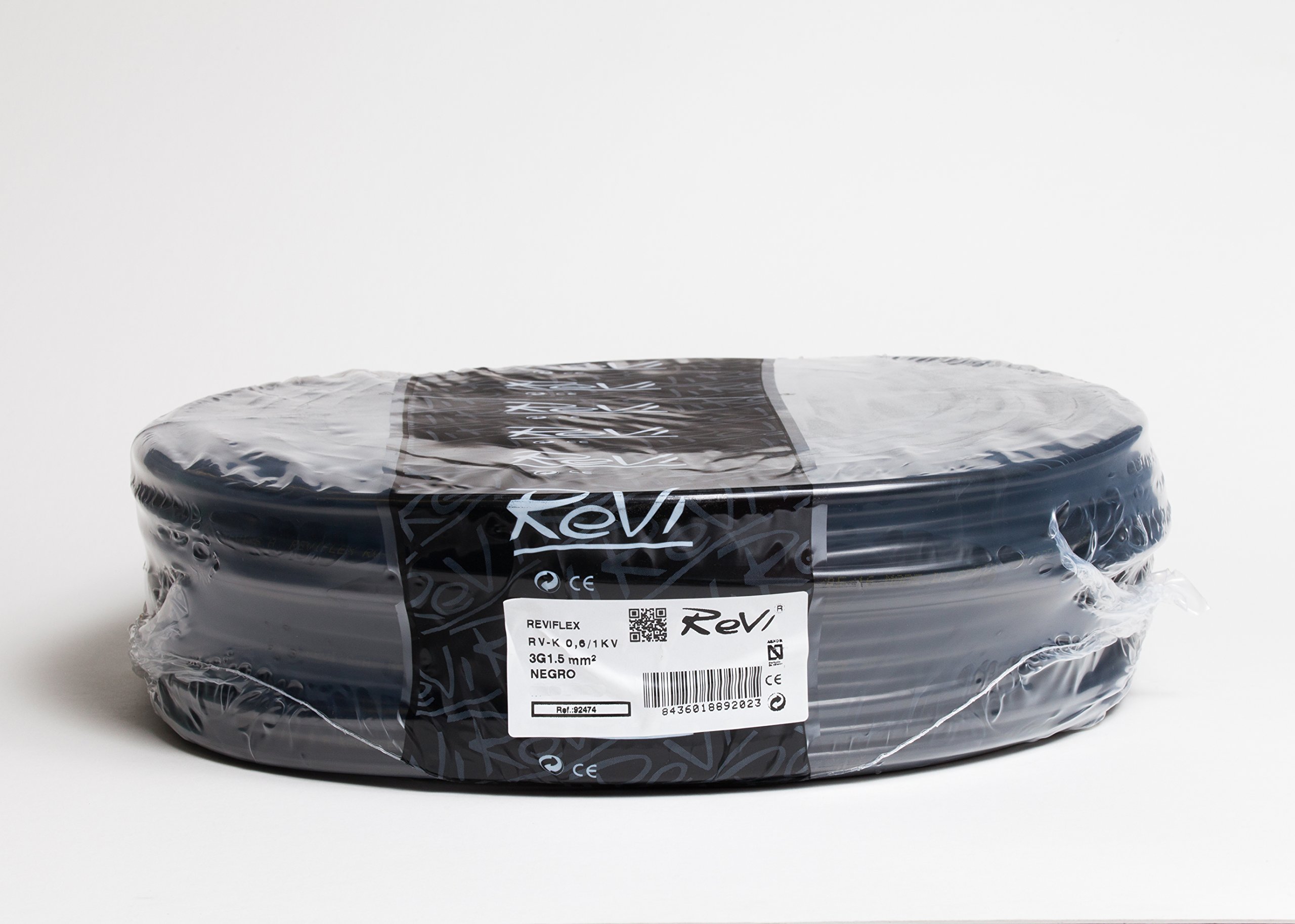 Cable RV-K 0,6/1kV 3x1,5mm 50m (Negro)