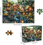 Jigsaw Puzzles for Adults 1000 Pieces, Interlock Perfectly Letter on Back No Dust, Home Decor Birthday Party Gift Toy for Men Women Elders Seniors, 1:1 Poster - Elf Village