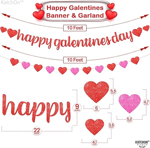 Miniatura 4 de KatchOn, Cartel rojo con purpurina para el Día de los Galentinos, 10 pies, sin bricolaje, juegos de lanzamiento de San Valentín con 3 bolsas de