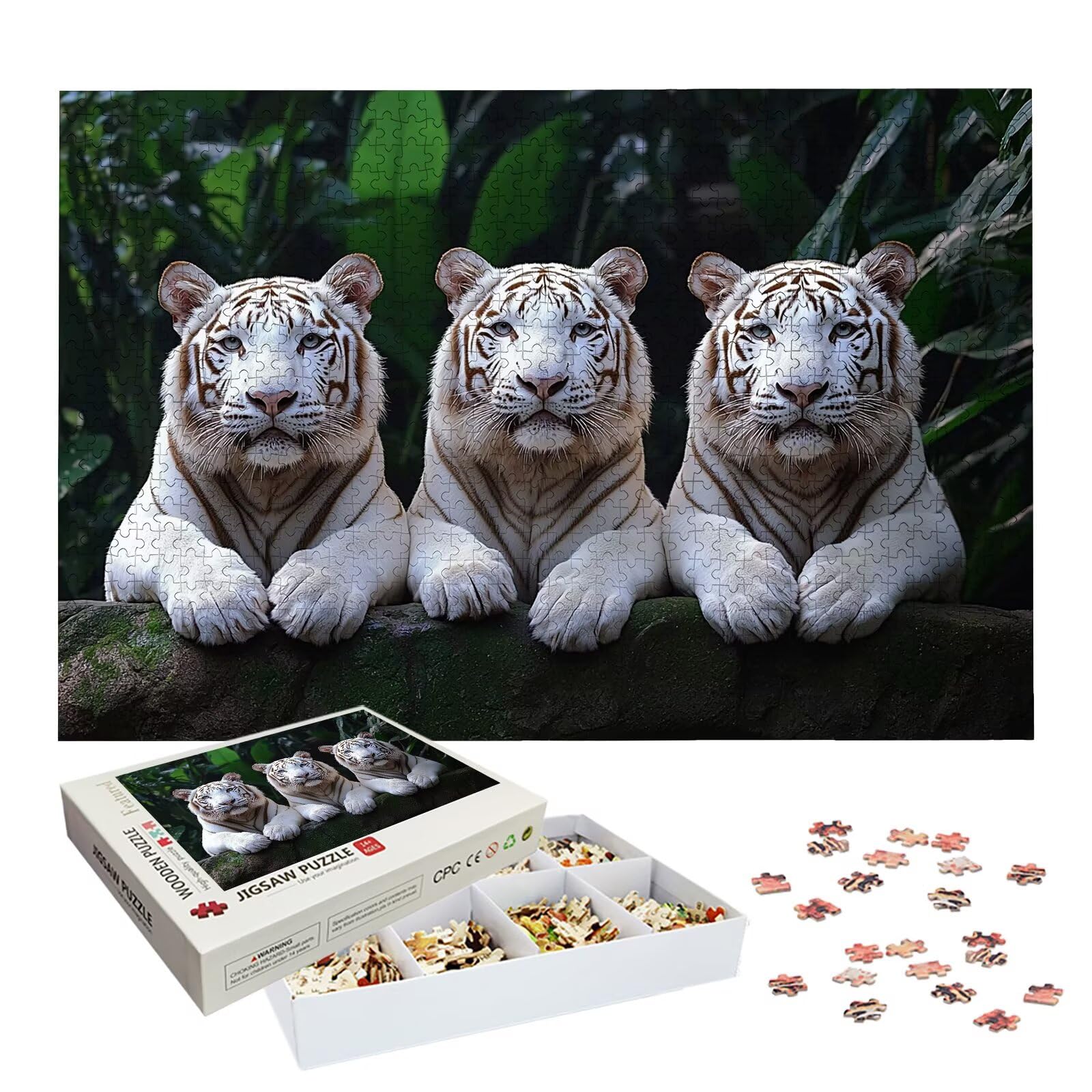 Puzzle 1000 Pezzi Tigre, Puzzle Animale 1000 Pezzi Arte per Adulti e Bambini, Misura: 75x50 cm, Puzzles Legno per Adulti con Squisita Scatola di Imballaggio, Idea Regalo Donna, Regalo Uomo, -9077