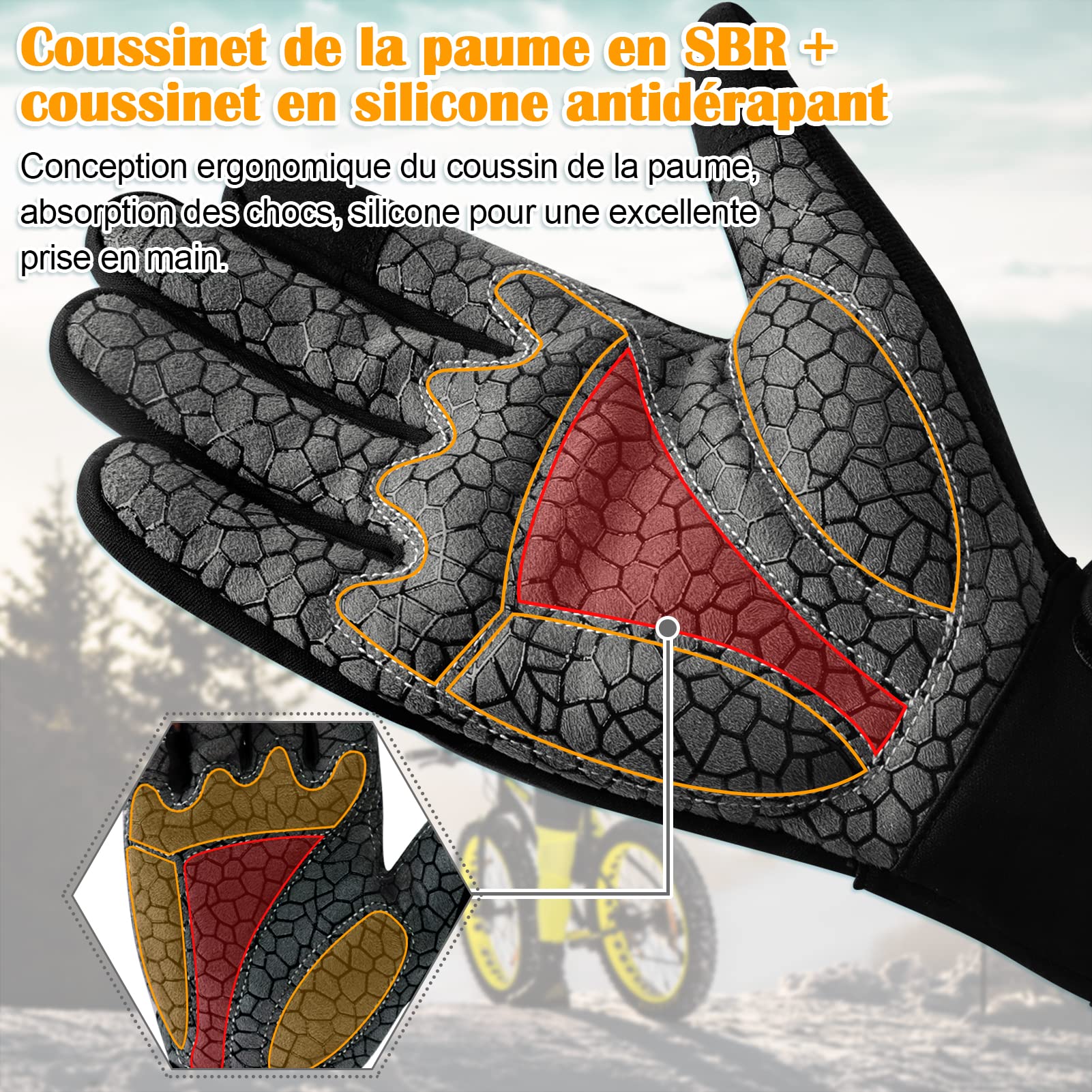 Gants de Cyclisme d'extérieur Coupe-Vent, antidérapants, Anti-Chocs, pour Homme et Femme