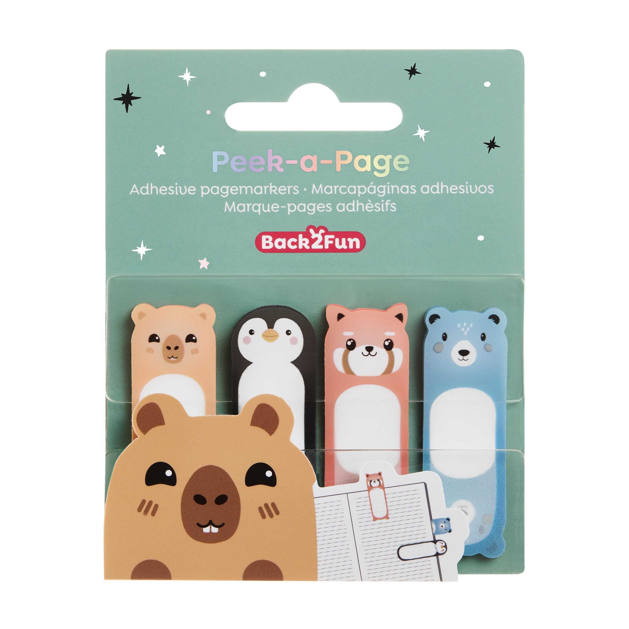 Back2Fun - Abnehmbare Lesezeichen, Set mit 80 Lesezeichen im Kawaii-Stil für die Rückkehr zum Cole, Kunststoffindizes, Dream