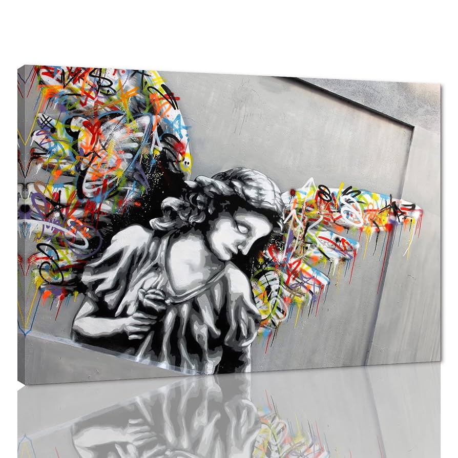 Banksy　バンクシー　Angel sith Paint Prt Amazon.com: Banksy Ozones Angel Graffiti Banksy Print Bansky