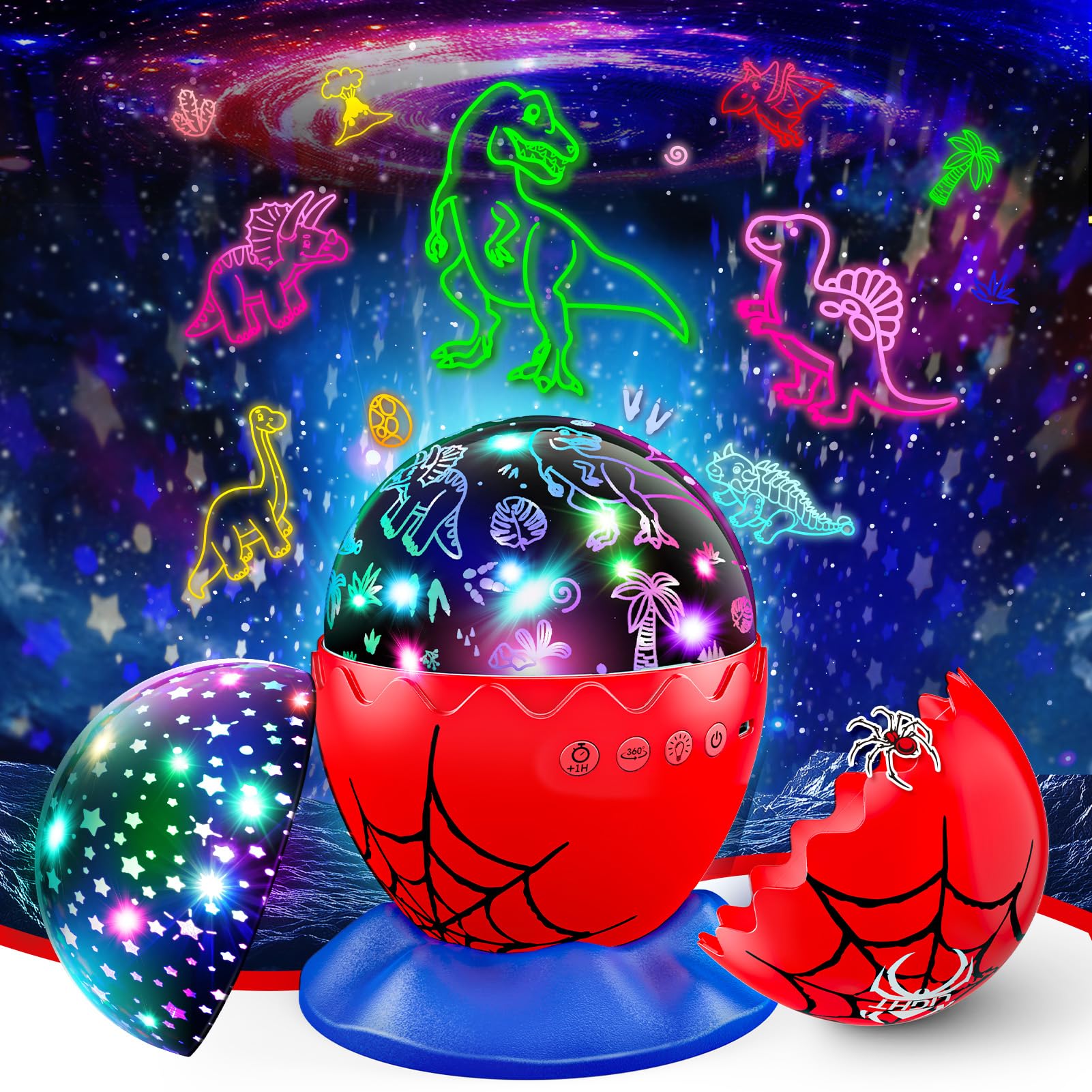 Toyokid Children's Night Light, Dinosaurs Toys Boy 2 3 4 5 6 7 8 Year Old Gift Child 3 4 5 6 7 8 Years Projector Infant Dinosaur Lamp Baby Gift Easter Birthday Toys for Children