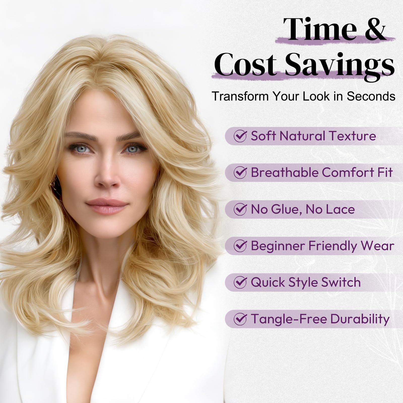 Short Wavy Synthetic Wig Shoulder Length Layered Curtain Bangs Daily Party Wear Amazon.com: BARSDAR Short Wavy Light Brown Wig - Shoulder  main image 2
