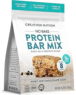 KETO PROTEIN BALLS & BAR MIX No-bake, fun to make! 24 protein balls or 8 protein bars (2.1oz each). Made on SHARK TANK. High protein, grass fed whey, low carb, Keto & Paleo Friendly, Gluten & Grain Free. Perfect snack for kids & adults. (Whey Hip Chocolate Chip Cookie Dough)