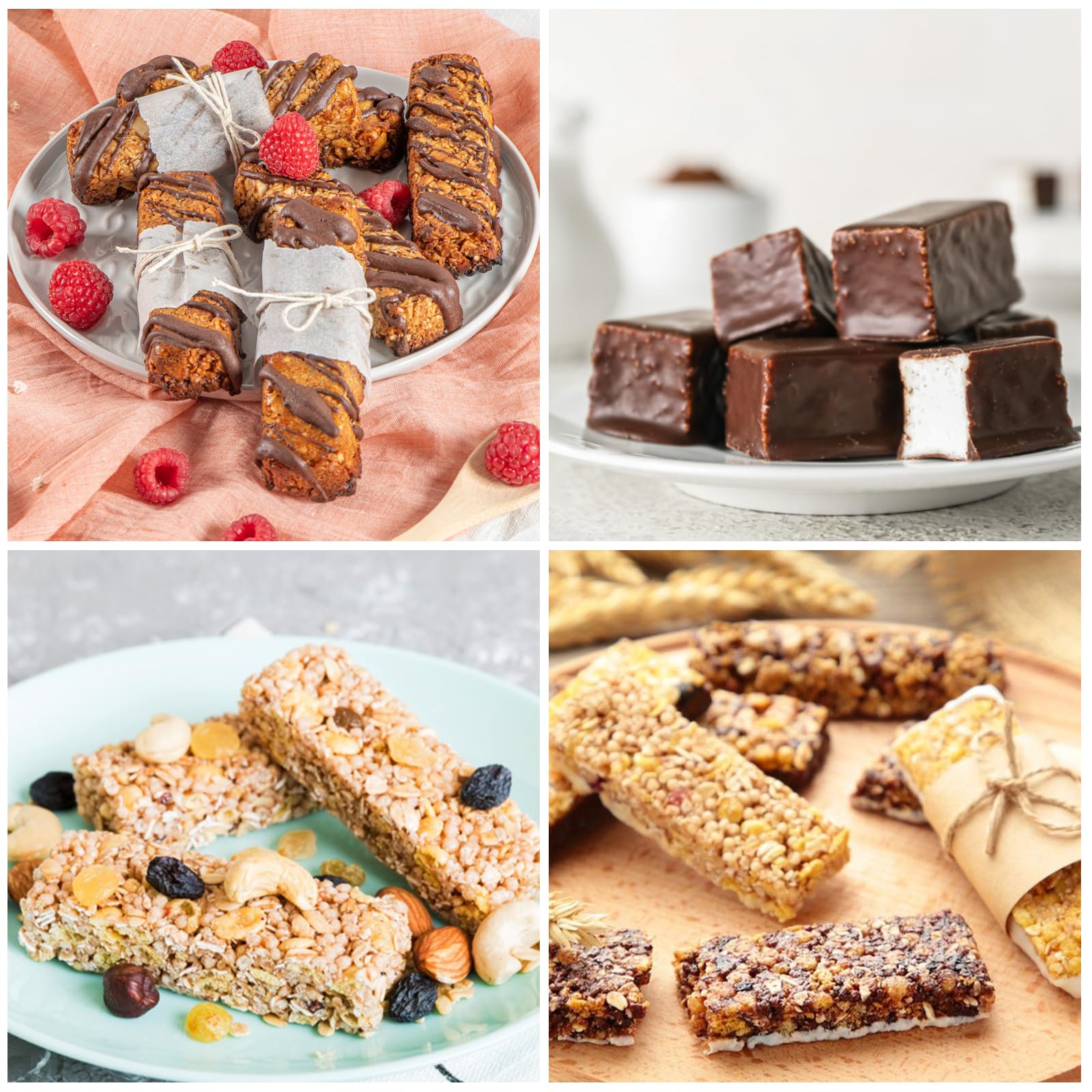 12RectangleMold Müsliriegelformen mit 12 Mulden, antihaftbeschichtet, rechteckig, Silikon, Schokoladenformen für Energie-/Protein-/Müsliriegel, Mousse, Brownies, 3 Stück