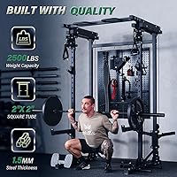 Vista 2 de MAJOR FITNESS Drone3 Power Rack, 2500lbs Multi-Function Home Gym Squat Rack with Dual Pulley System, Pull-Up Bar & J-Hooks, Heavy-Duty Steel Frame