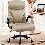 AreShark Président du Bureau - chaise de bureau haut dos respirante avec support Lombar - Chaise en cuir ergonomique pivotante avec fonction rock pour l'étude du jeu de détente