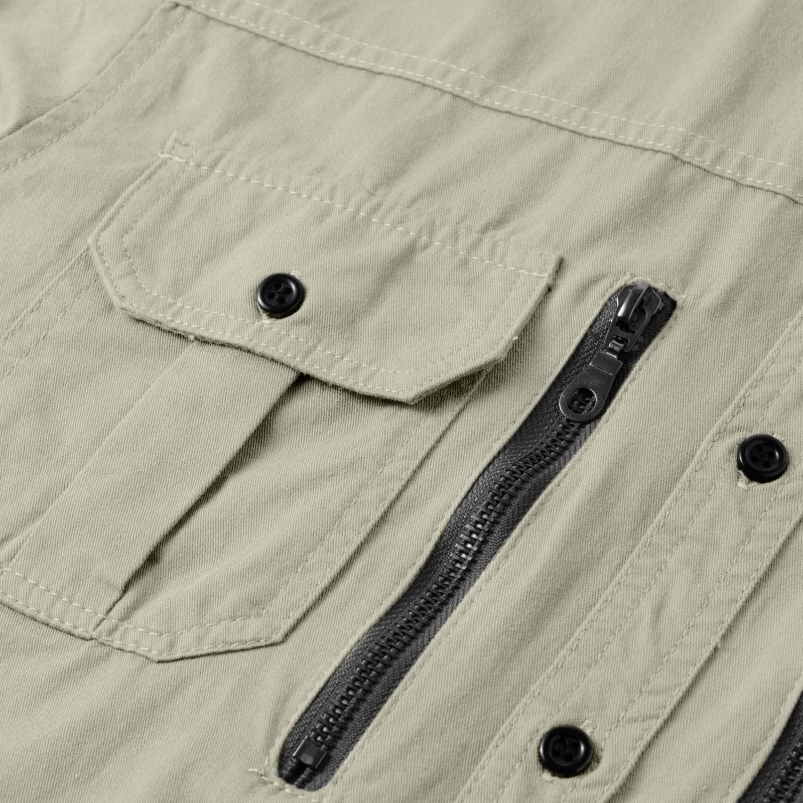Generico Camicia Uomo con Risvolto A Bottoni Maniche Lunghe Traspirante con Tasche per Escursioni E attività All'Aperto
