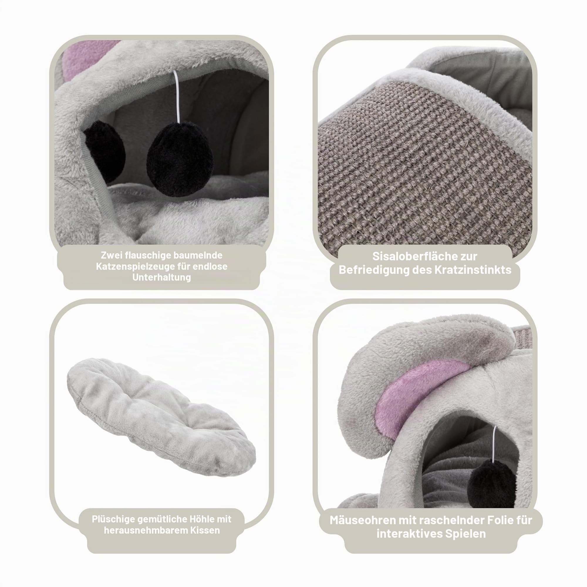 Trixie 36290 Kuschelhöhle Lukas, 35 x 33 x 65 cm, grau, 1 Stück (1er Pack)