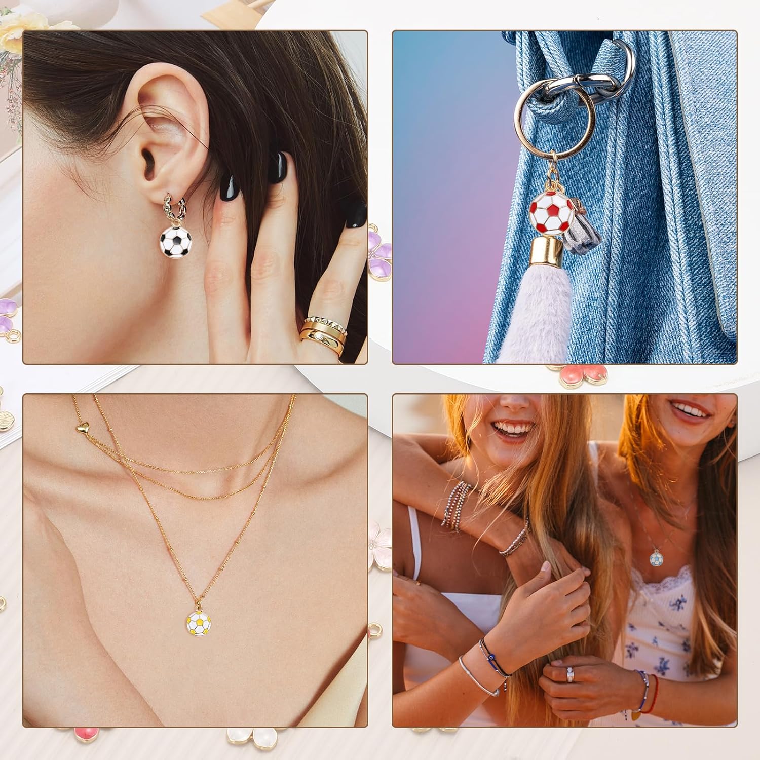 MECCANIXITY Soccer Charm Alloy Enamel Football Sports Charm Pendant Small Cute Bulk for DIY Accessories - Image 5