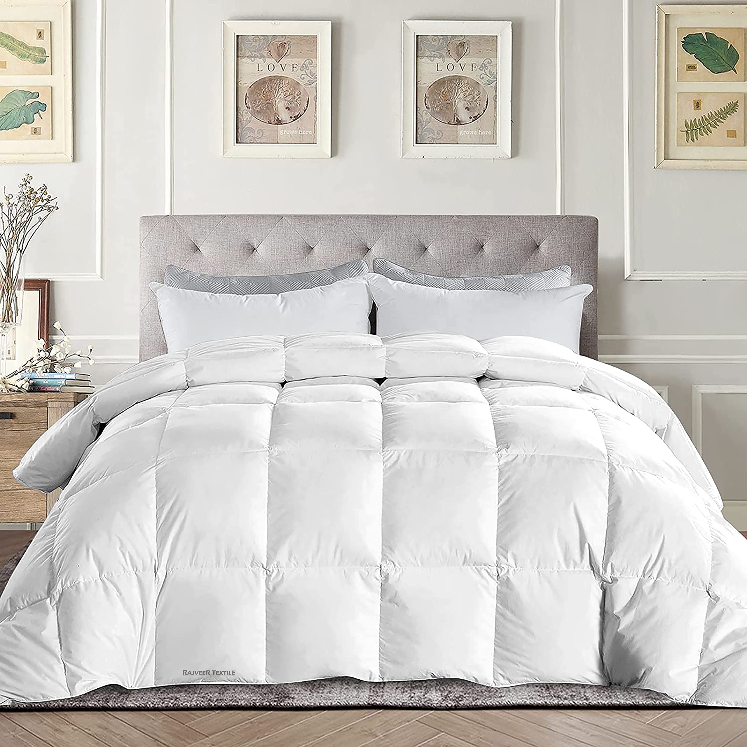 350 GSM Microfiber Comforter Single Bed Blanket/Rajai/Quilt/Dohar (60"x 90") Restful Sleep Box Stitch Comforter for Single Bed White Color-image-0