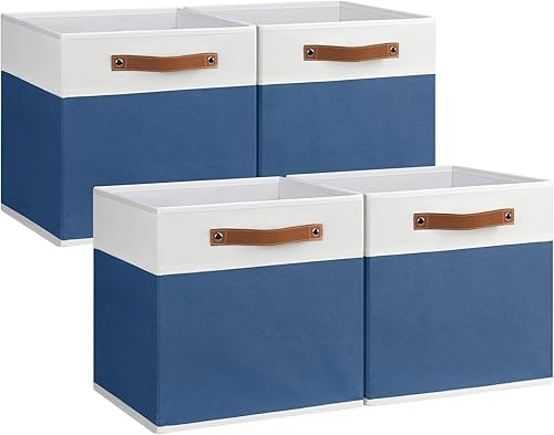 Cubos de almacenamiento de 11 x 11 pulgadas, paquete de 4 cubos de almacenamiento plegables para armario y caja de almacenamiento para ropa,