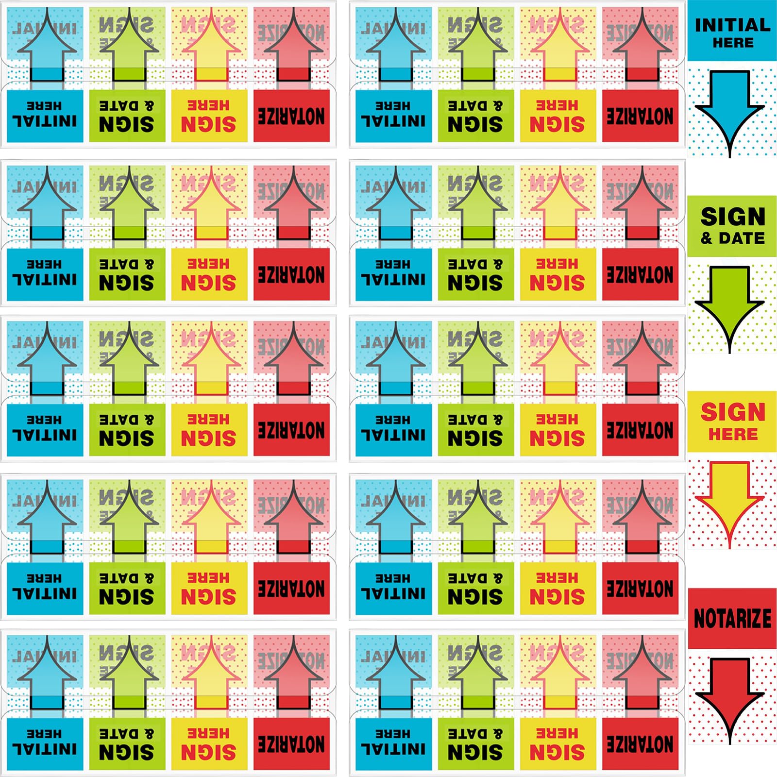 1000pcs Sign Here Tabs Sign Here Stickers Sign Here Flags Sign Here Notarize Initial Here Sign and Date for Office School Notebook Annotating Books