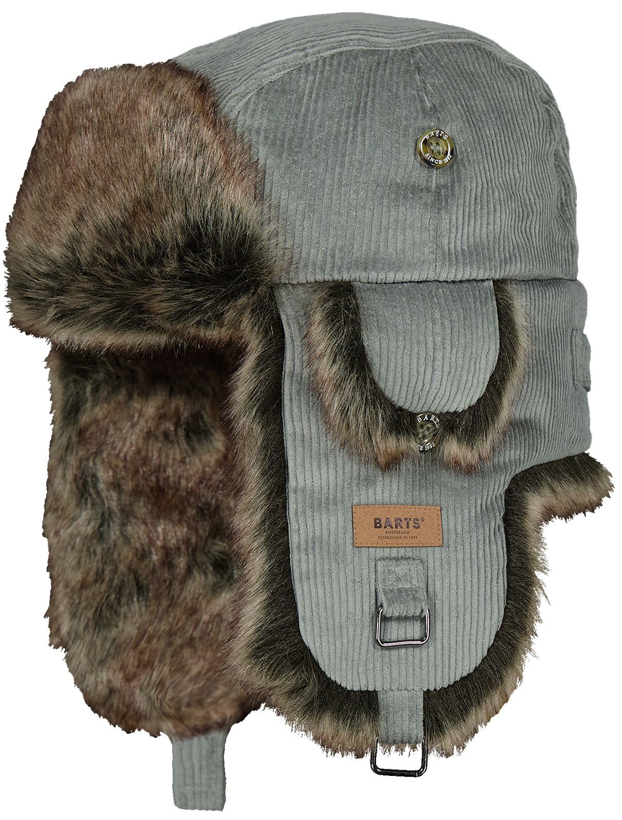 Barts Men's Light Olive Rip Bomber Corduroy Trapper Hat By