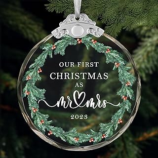 Our First Christmas Married Ornament 2023, Our First Christmas As Mr. And Mrs. Ornament 2023, Newlywed Gifts, 1st Christmas Married Ornament 2023, Wedding Gifts for Couples Unique, Bridal Shower Gifts