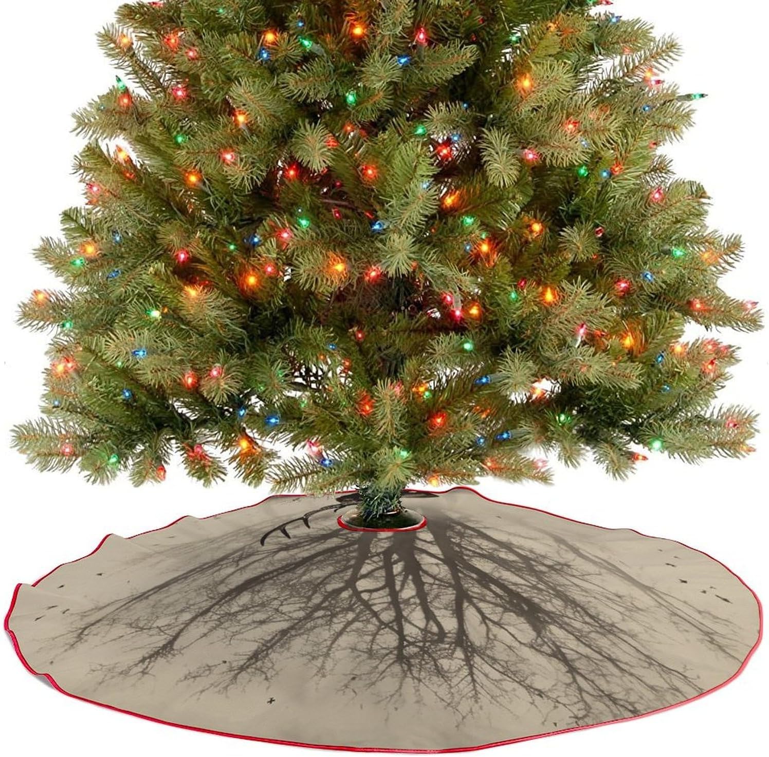 Christmas Tree SkirtAbstract Tree Elk Pictureclassic Fashion Tree Skirt Painted Multifunctional Christmas Tree Skirt
