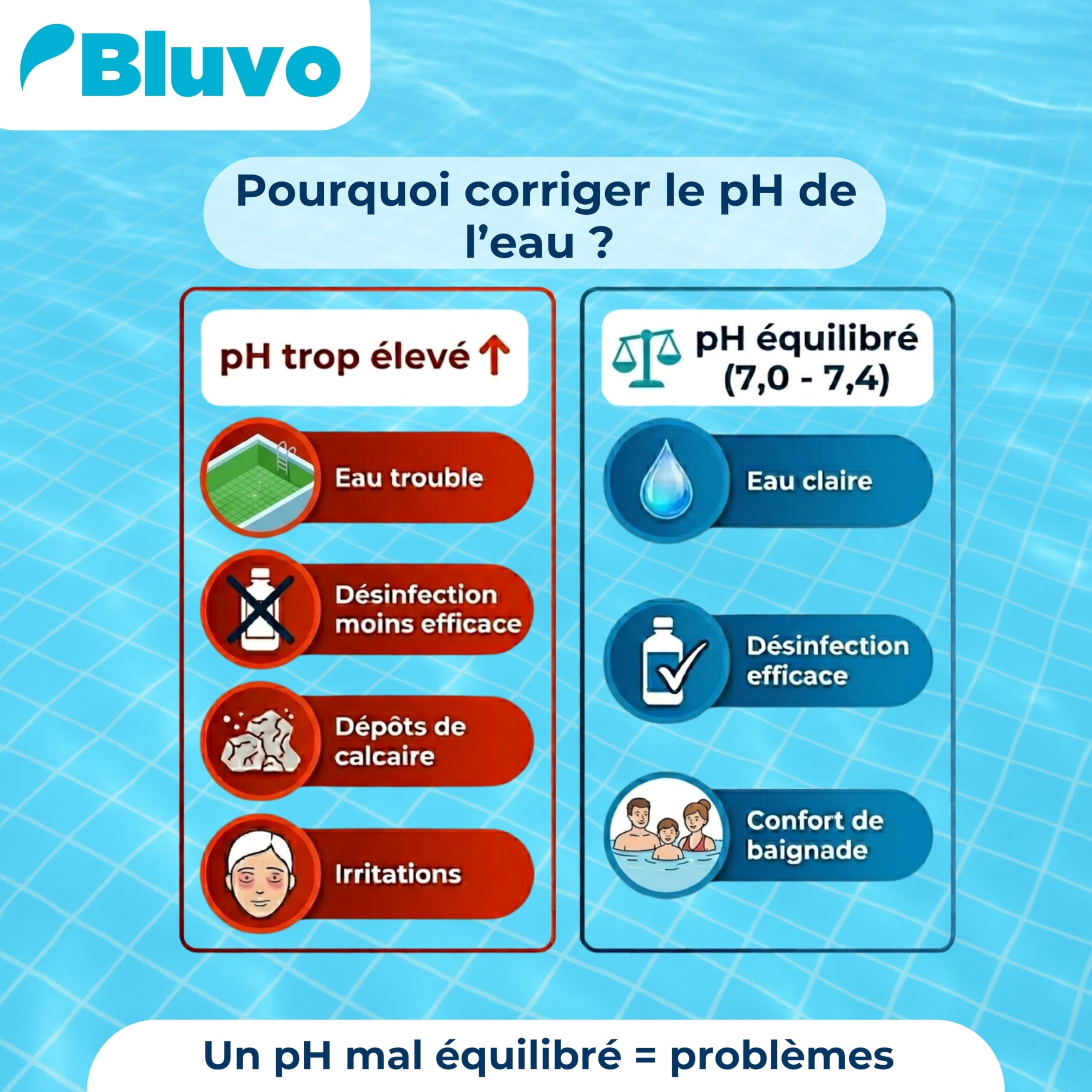 pH Moins Piscine – Réducteur de pH en Poudre | Baisser Le pH de l’Eau Rapidement | Traitement Eau Piscine et Spa | Formats 1,5 kg et 5 kg | Conditionné en France (1,5KG)