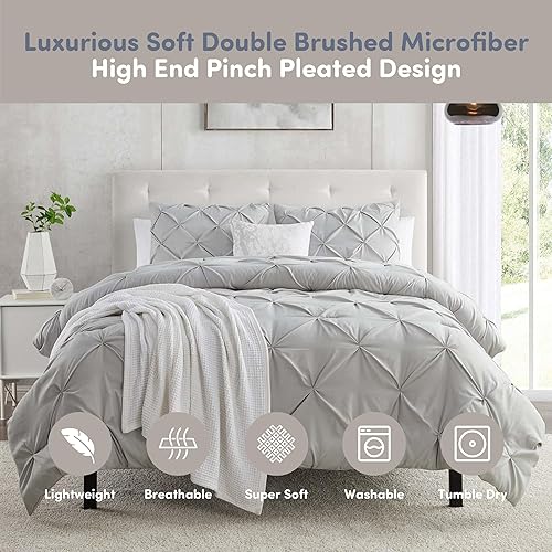 Miniatura 7 de Nestl Bedding Juego de funda de edredón, 3 piezas, plisado