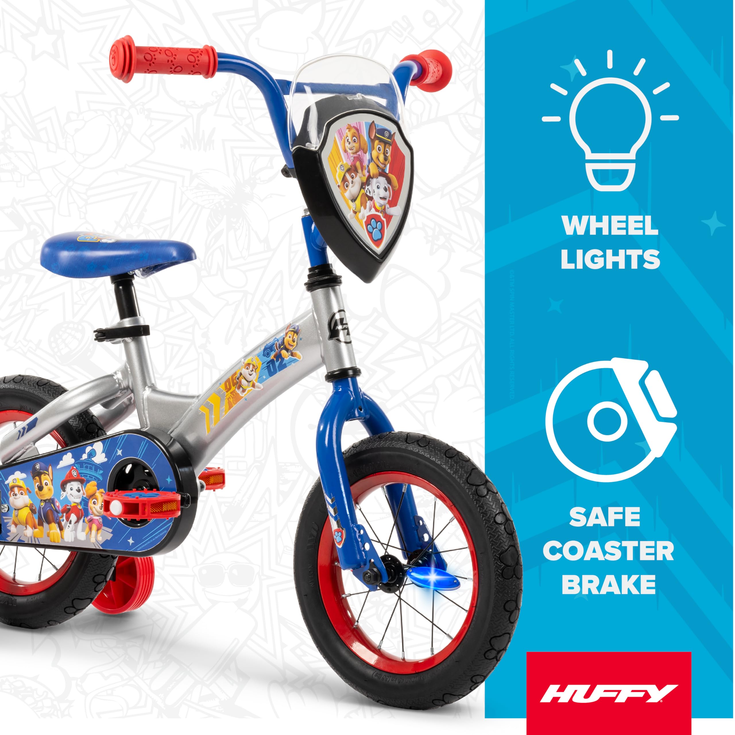 Amazon | Huffy Paw Patrol 12インチ キッズバイク 補助輪付き LED