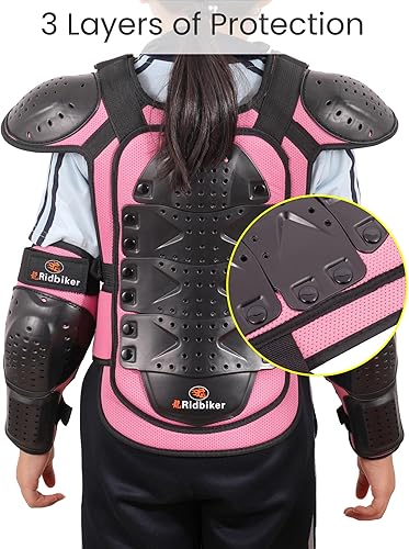 Miniatura 40 de Equipo de motocross para niños, protector de pecho para motocicleta, traje de armadura de motocicleta juvenil con rodilleras, espinilleras y coderas